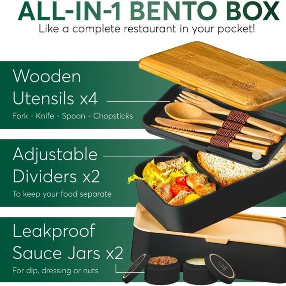 NIB Umami Bento Box Adult All-In-1, Leakproof, Microwave & Dishwasher safe - Picture 3 of 9